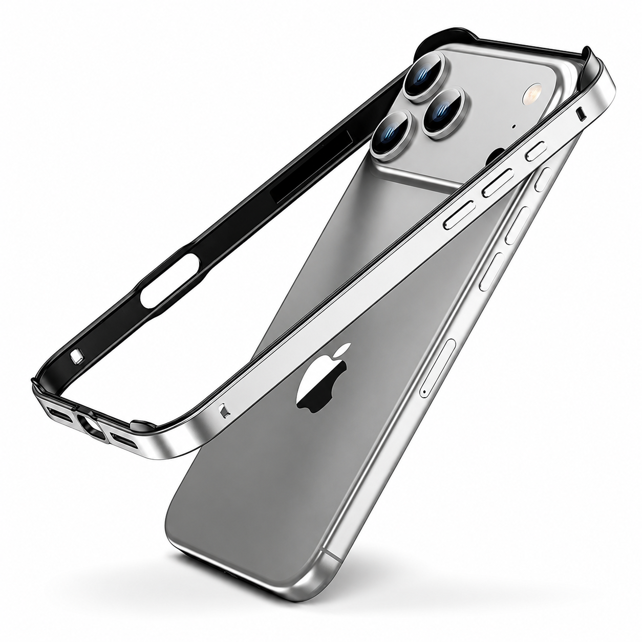 Premium iPhone Case Protective Cover Camera Lens Protection Shockproof Aluminum Metal Frame Bumper Silicone Anti Scratch Lightweight Edge Protection