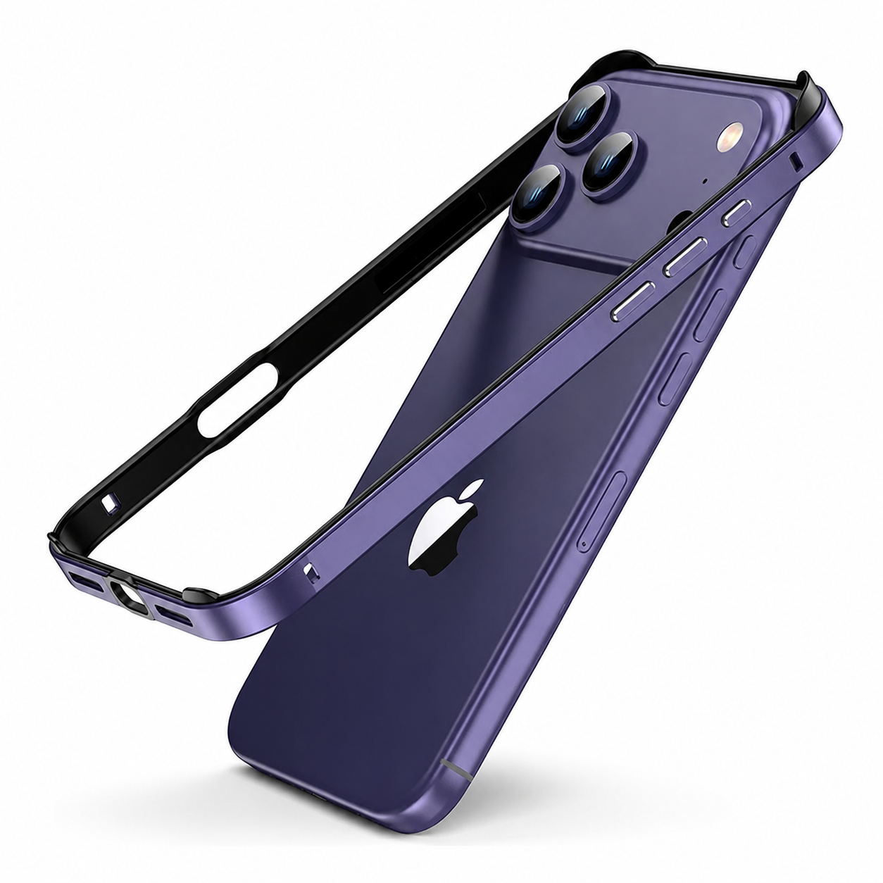 Premium iPhone Case Protective Cover Camera Lens Protection Shockproof Aluminum Metal Frame Bumper Silicone Anti Scratch Lightweight Edge Protection
