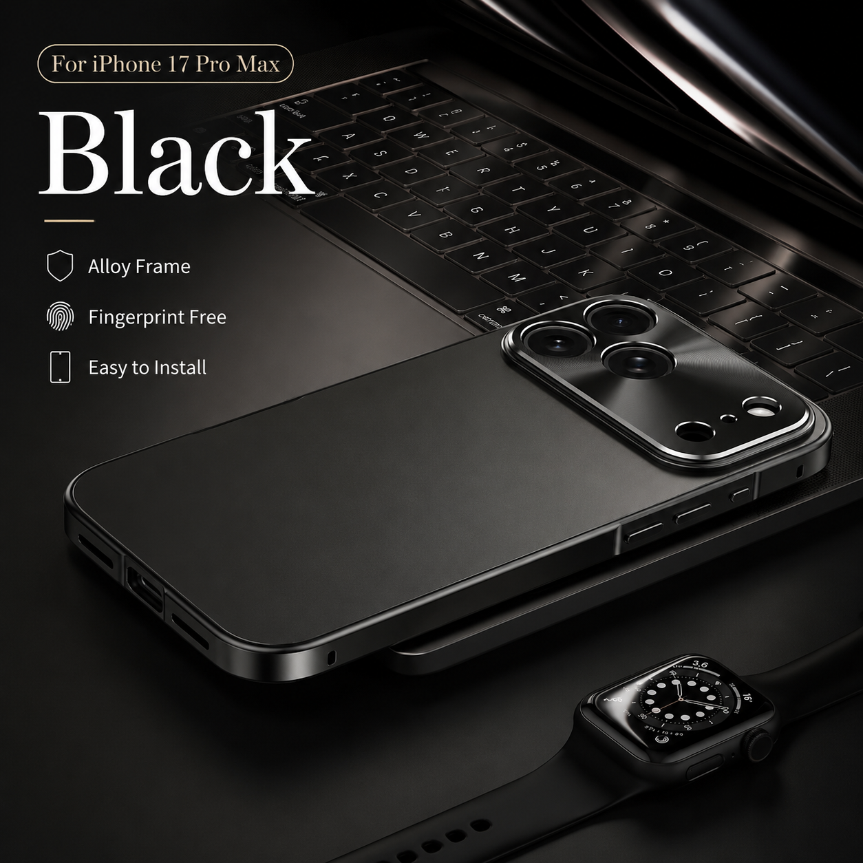 Premium iPhone Case Protective Cover Camera Lens Protection Shockproof Anti Scratch Ultra Thin Aluminum Alloy Frame Frosted Matte Hard Back Full Coverage