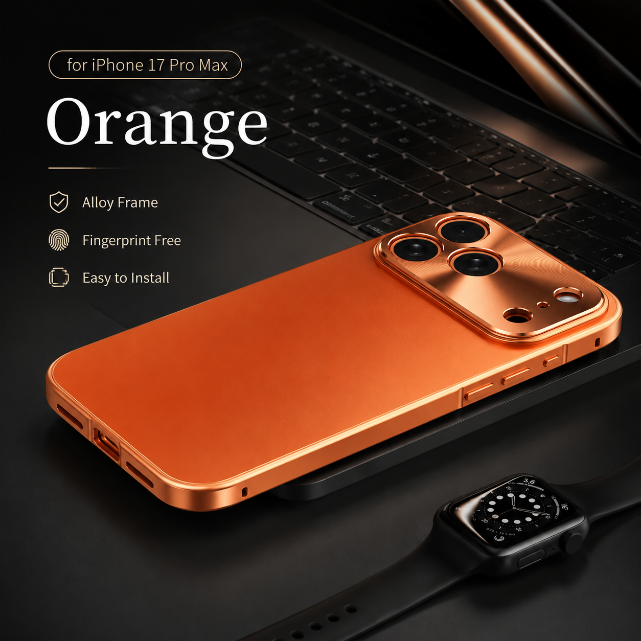 Premium iPhone Case Protective Cover Camera Lens Protection Shockproof Anti Scratch Ultra Thin Aluminum Alloy Frame Frosted Matte Hard Back Full Coverage