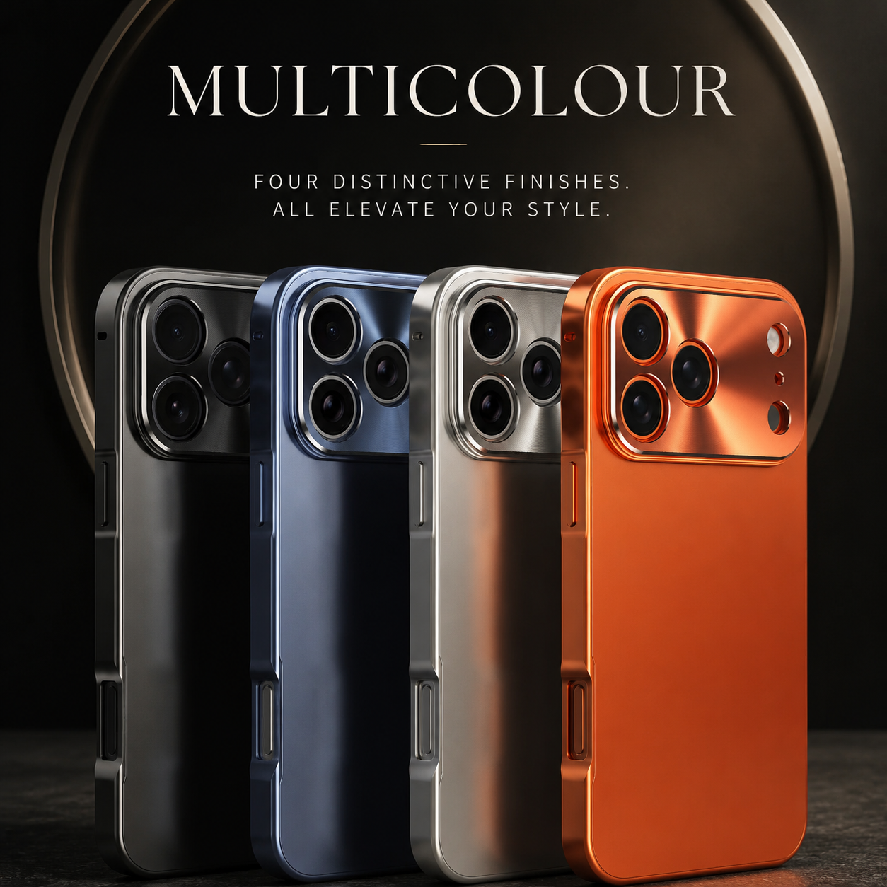 Premium iPhone Case Protective Cover Camera Lens Protection Shockproof Anti Scratch Ultra Thin Aluminum Alloy Frame Frosted Matte Hard Back Full Coverage