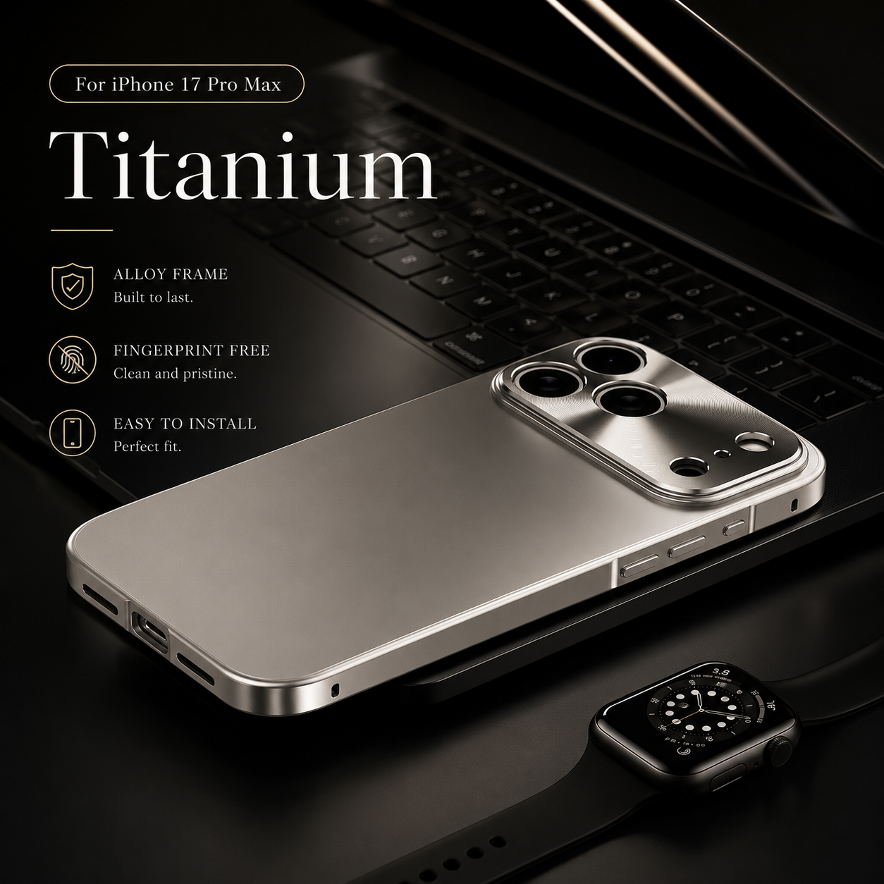 Premium iPhone Case Protective Cover Camera Lens Protection Shockproof Anti Scratch Ultra Thin Aluminum Alloy Frame Frosted Matte Hard Back Full Coverage