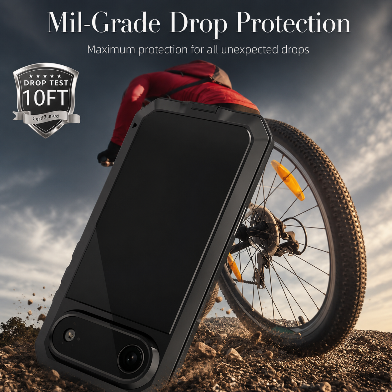 Premium iPhone Case Protective Cover Camera Lens Protection Shockproof Heavy Duty Metal Frame Built In Glass Screen Protector TPU PC Armor Full Coverage