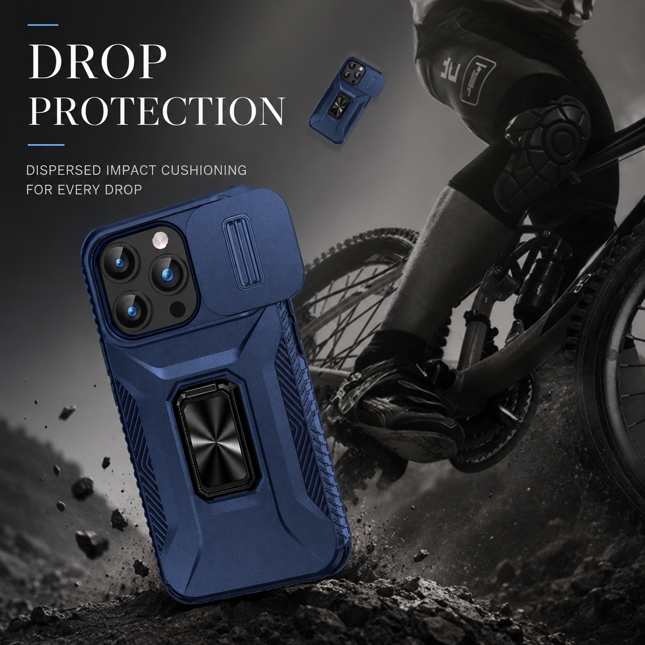Premium iPhone Case Protective Cover Camera Lens Protection Shockproof Military Grade Kickstand Slide Camera Cover Anti Scratch Anti Slip Full Coverage