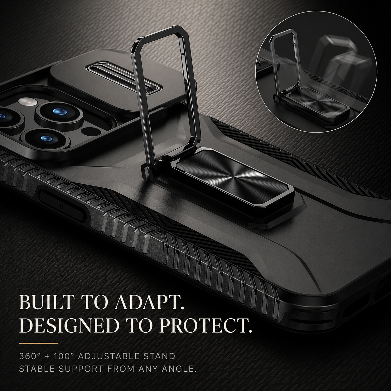 Premium iPhone Case Protective Cover Camera Lens Protection Shockproof Military Grade Kickstand Slide Camera Cover Anti Scratch Anti Slip Full Coverage