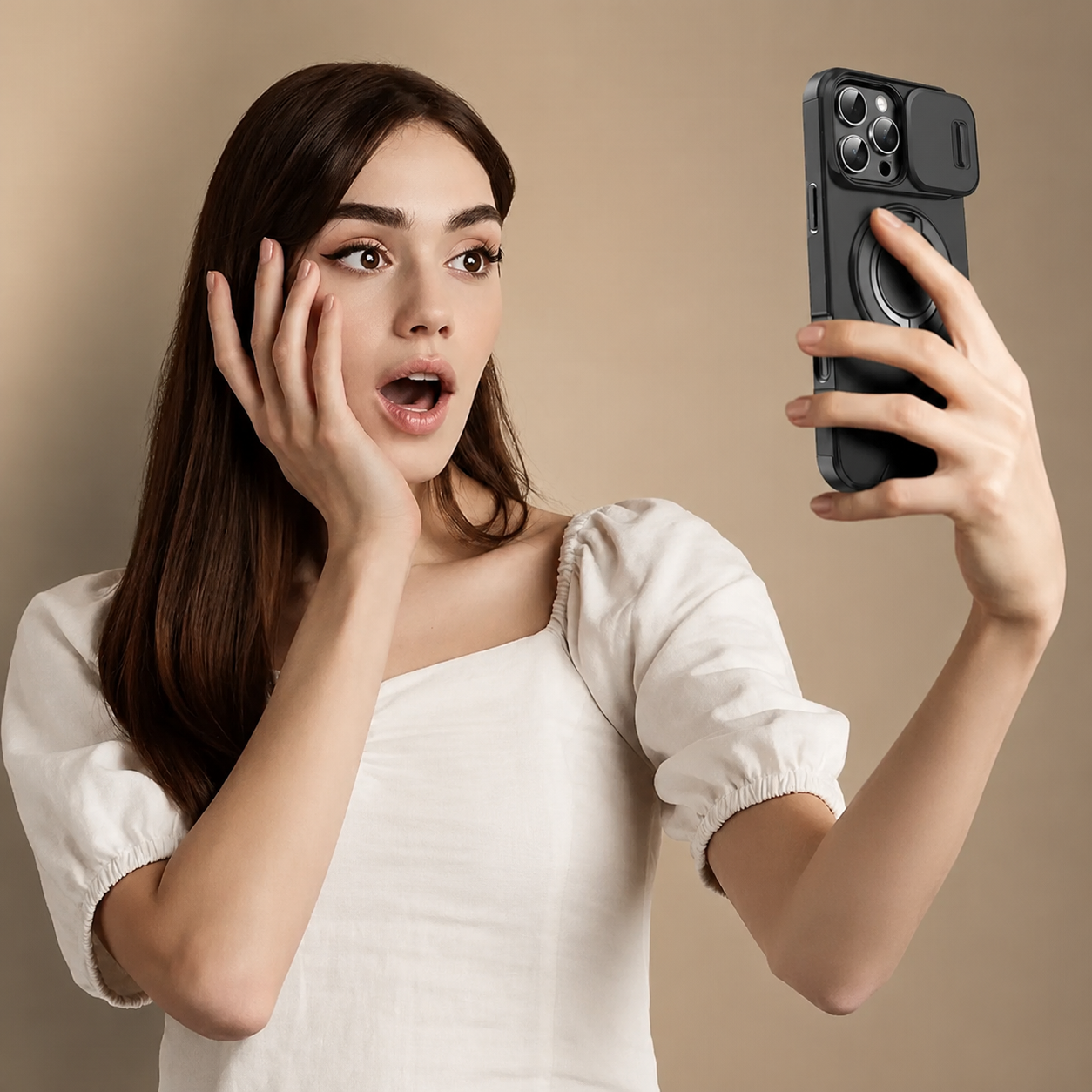 Premium iPhone Case Protective Cover Camera Lens Protection Shockproof Rugged Armor Magnetic Bracket Stand Anti Fingerprint Anti Scratch Full Coverage