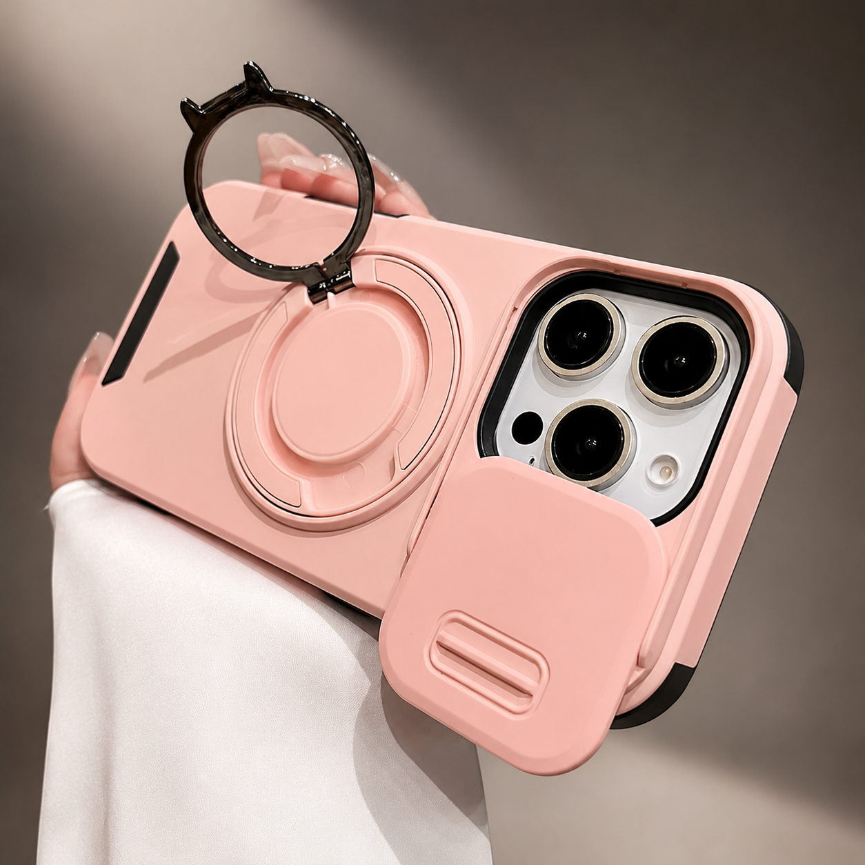 Premium iPhone Case Protective Cover Camera Lens Protection Shockproof Rugged Armor Magnetic Bracket Stand Anti Fingerprint Anti Scratch Full Coverage