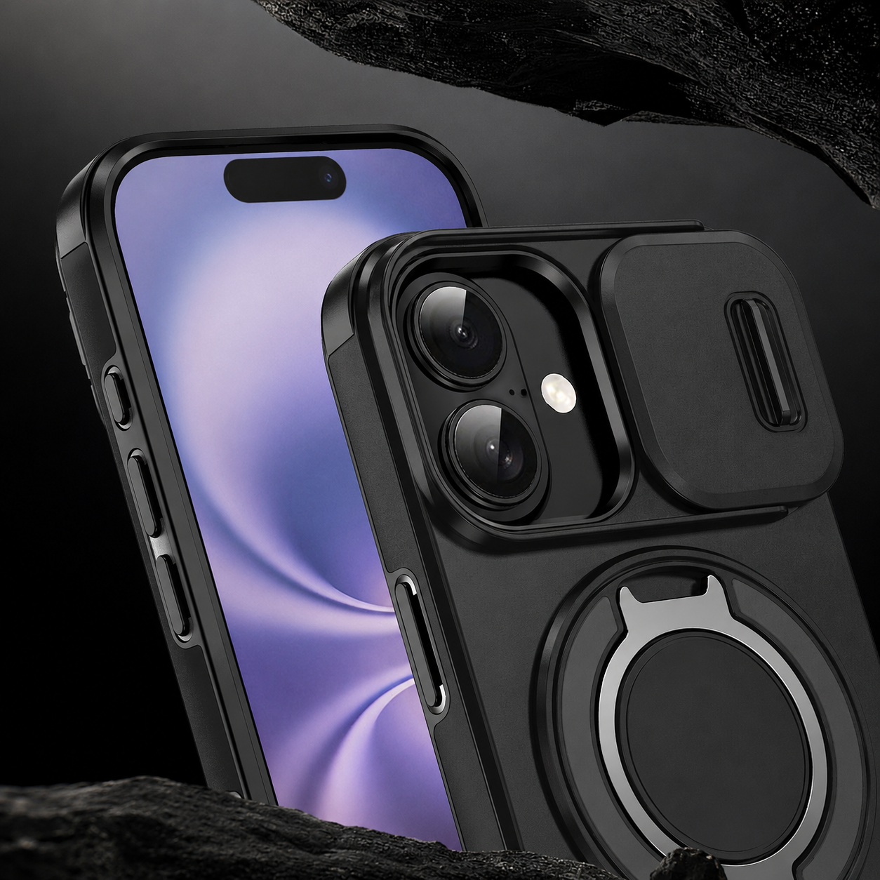 Premium iPhone Case Protective Cover Camera Lens Protection Shockproof Rugged Armor Magnetic Bracket Stand Anti Fingerprint Anti Scratch Full Coverage