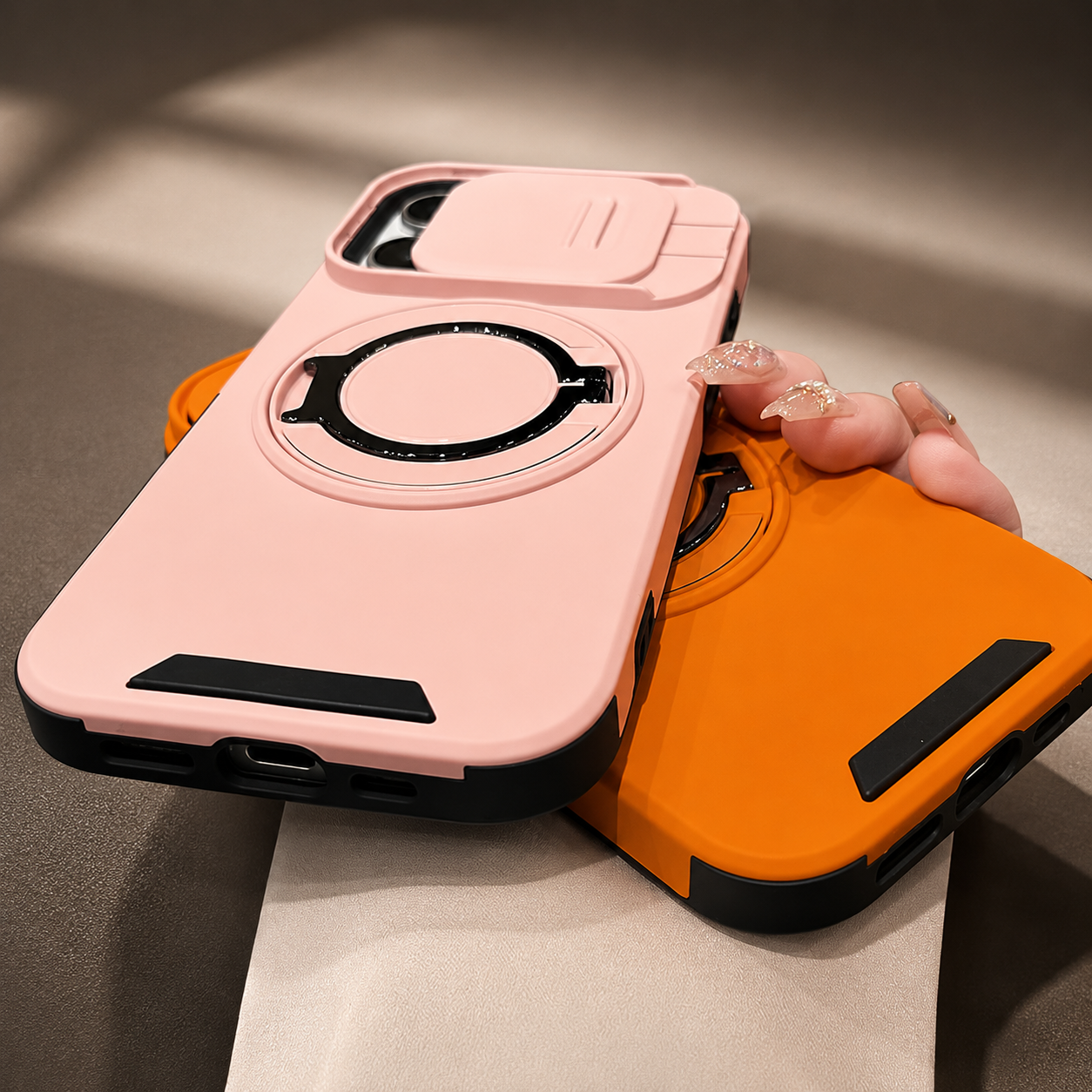 Premium iPhone Case Protective Cover Camera Lens Protection Shockproof Rugged Armor Magnetic Bracket Stand Anti Fingerprint Anti Scratch Full Coverage