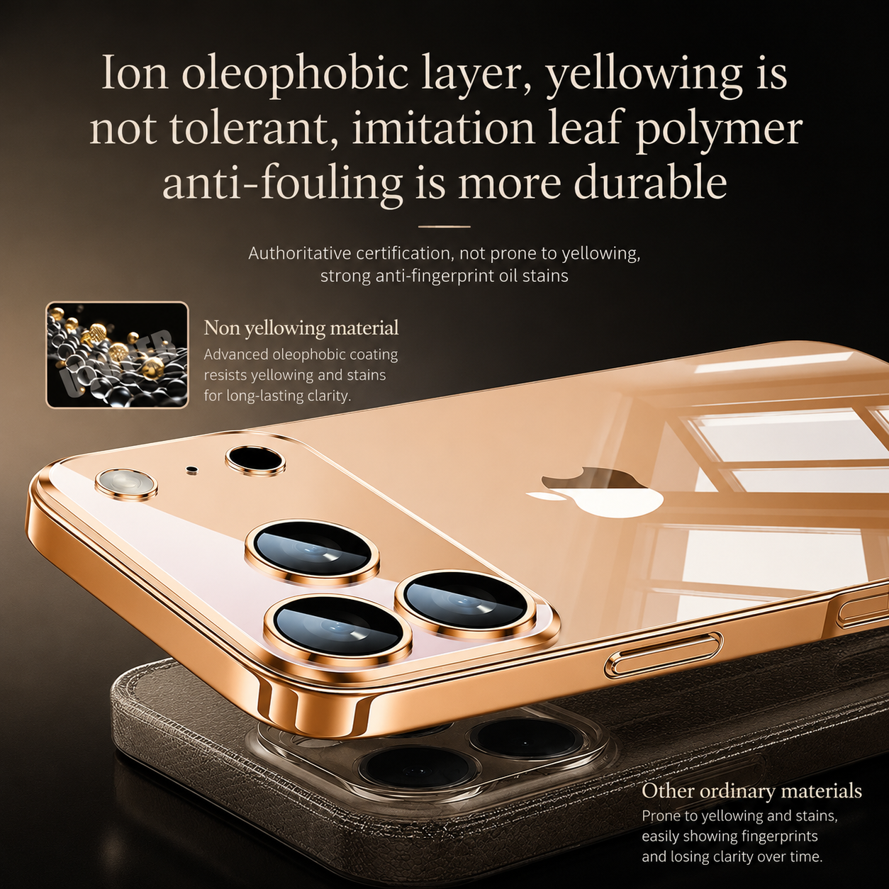 Premium iPhone Case Protective Cover Camera Lens Protection Shockproof Ultra Thin Transparent TPU Plating Anti Fingerprint Anti Scratch Full Coverage