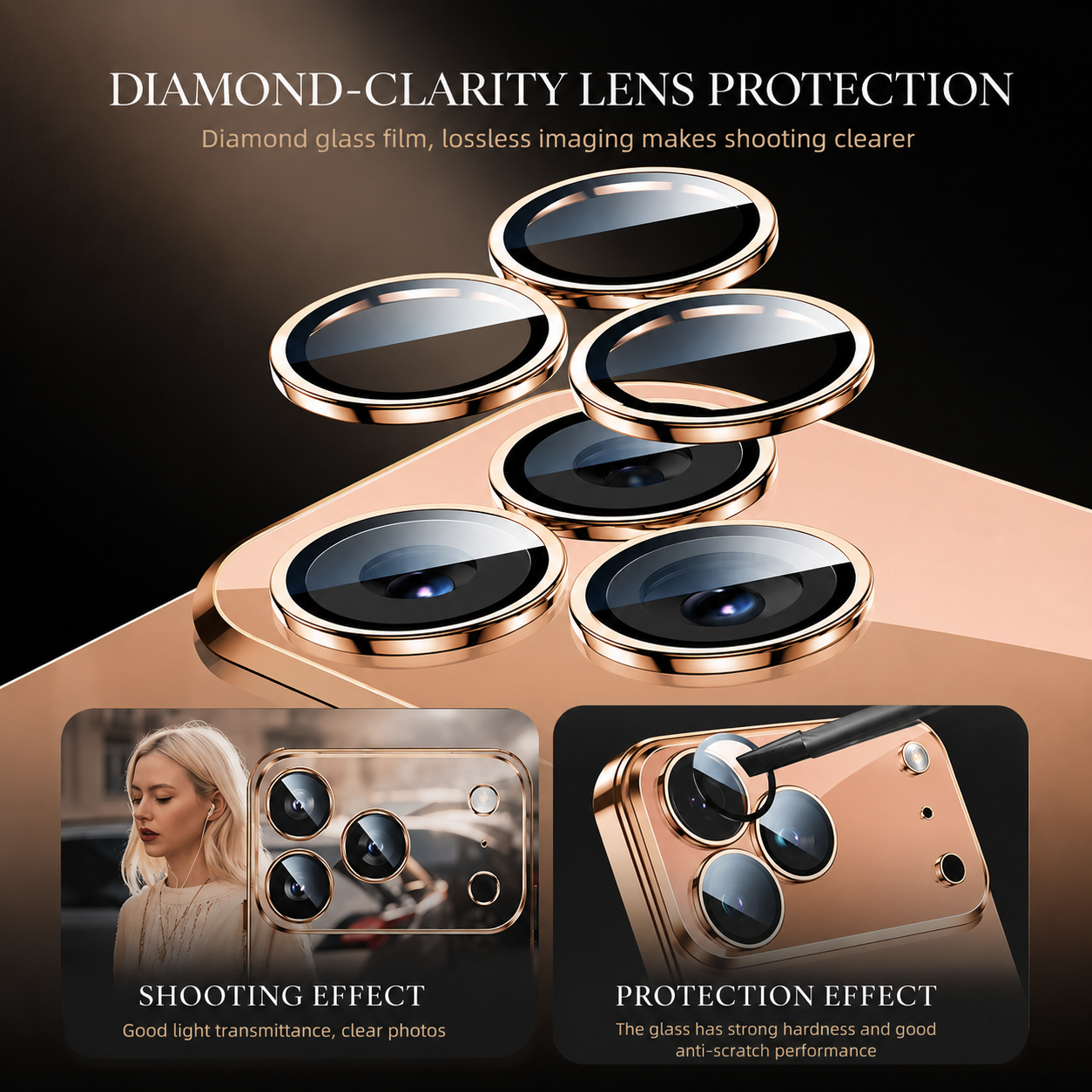 Premium iPhone Case Protective Cover Camera Lens Protection Shockproof Ultra Thin Transparent TPU Plating Anti Fingerprint Anti Scratch Full Coverage