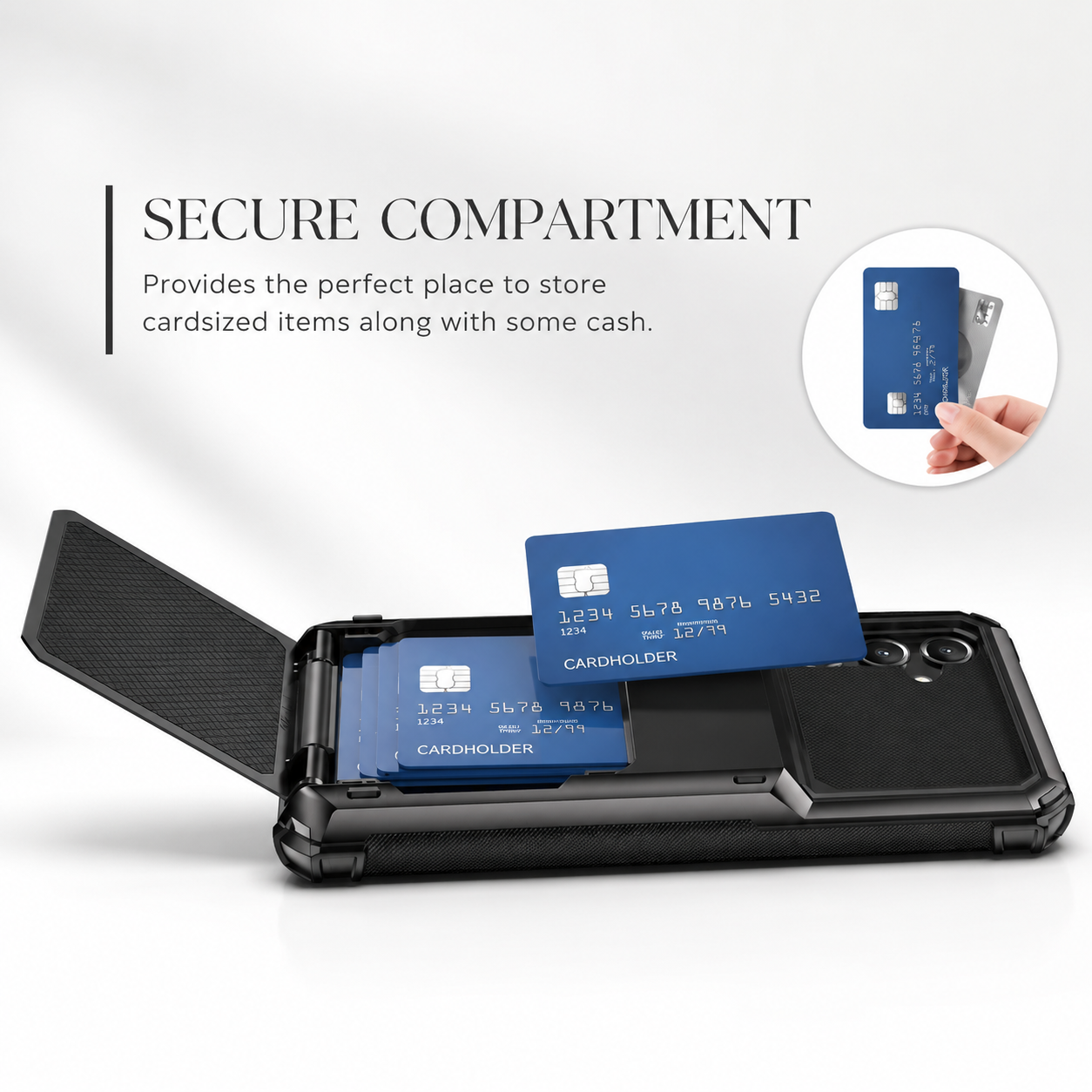 Premium iPhone Case Protective Cover Camera Lens Protection Shockproof Wallet Cover Hidden Card Holder Dual Layer Armor Anti Scratch Full Coverage