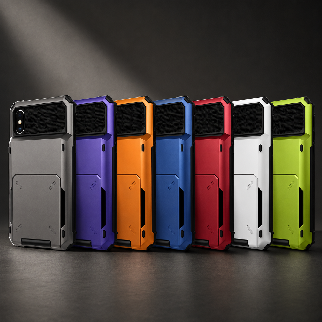 Premium iPhone Case Protective Cover Camera Lens Protection Shockproof Wallet Cover Hidden Card Holder Dual Layer Armor Anti Scratch Full Coverage