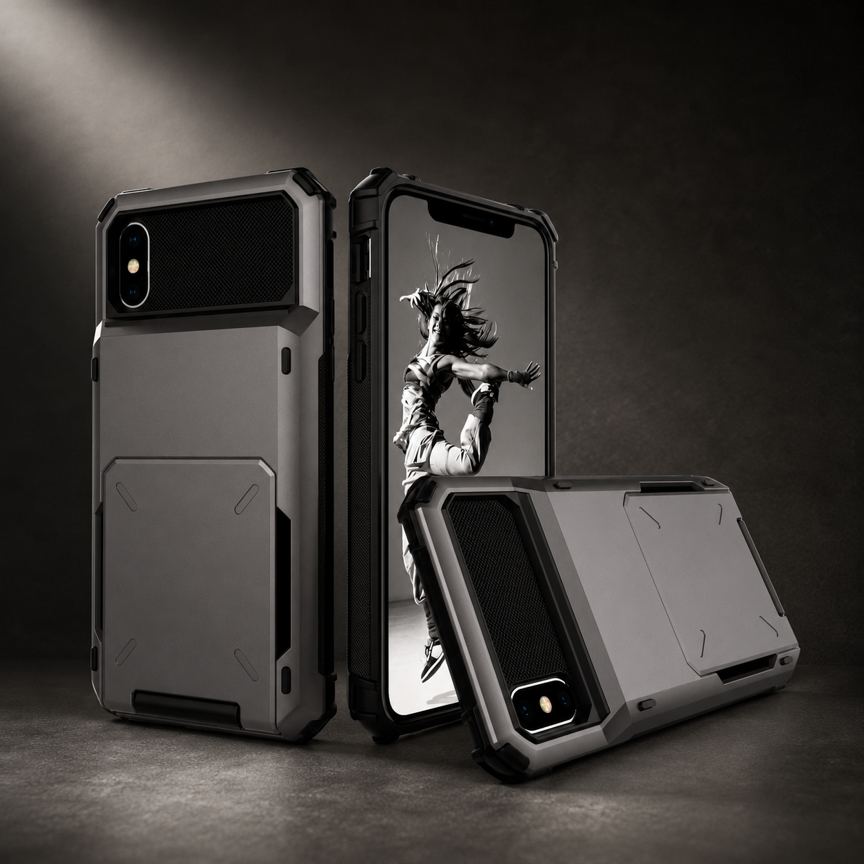 Premium iPhone Case Protective Cover Camera Lens Protection Shockproof Wallet Cover Hidden Card Holder Dual Layer Armor Anti Scratch Full Coverage