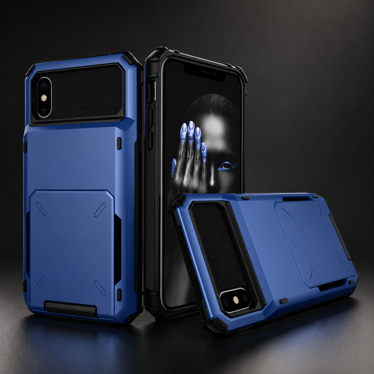 Premium iPhone Case Protective Cover Camera Lens Protection Shockproof Wallet Cover Hidden Card Holder Dual Layer Armor Anti Scratch Full Coverage