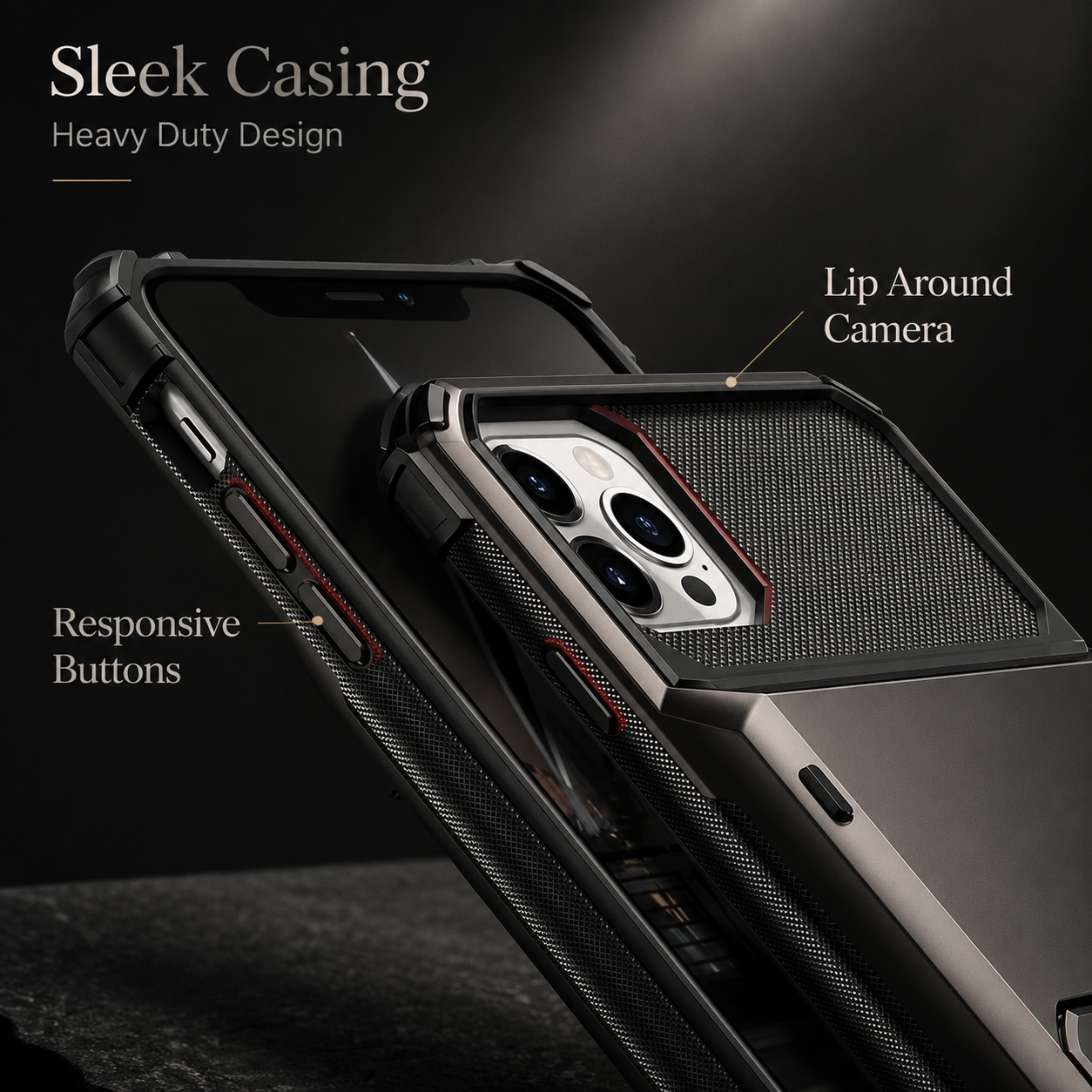 Premium iPhone Case Protective Cover Camera Lens Protection Shockproof Wallet Cover Hidden Card Holder Dual Layer Armor Anti Scratch Full Coverage