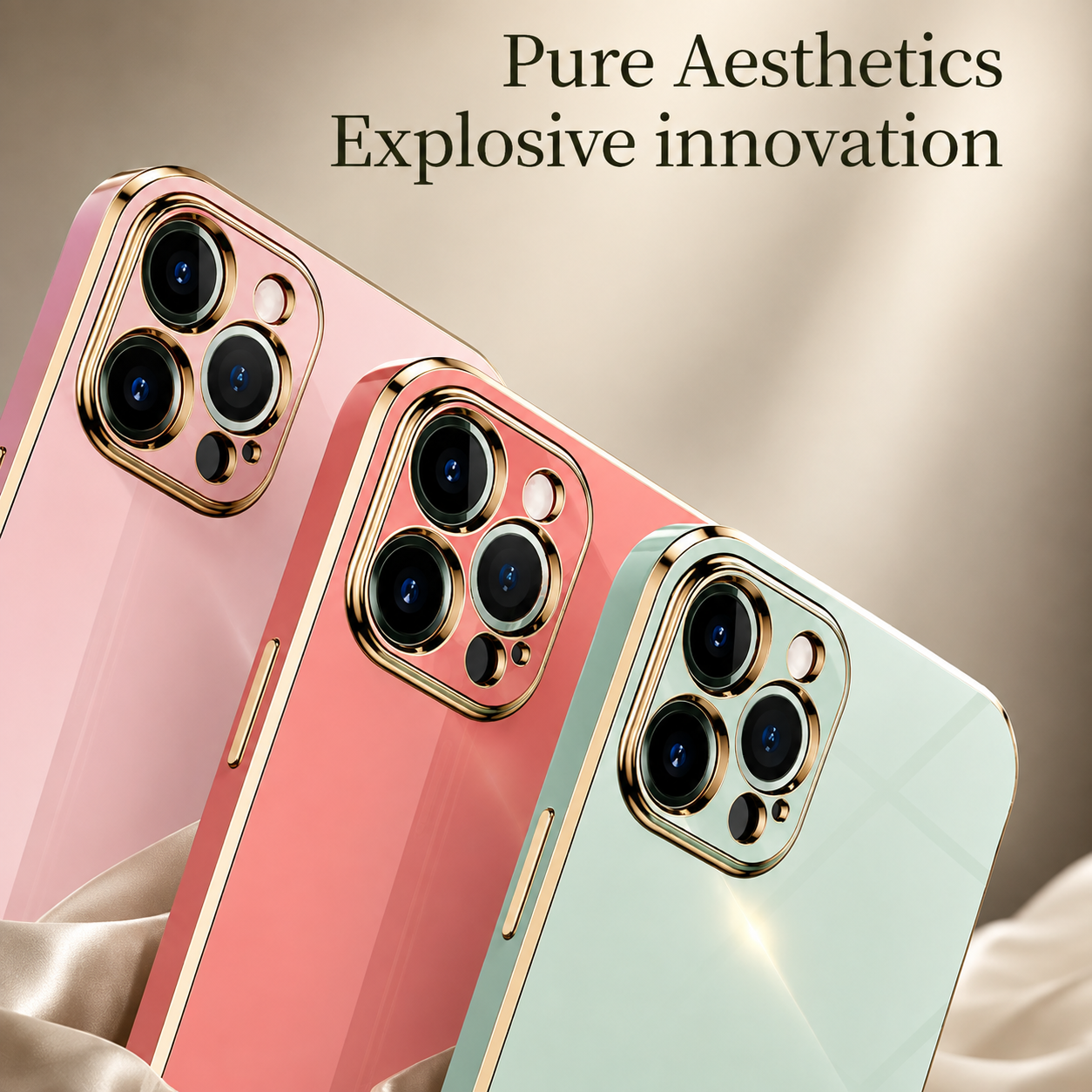 Premium iPhone Case Protective Cover Camera Lens Protection Soft Silicone Plated Frame Anti Fingerprint Anti Scratch Slim Lightweight Full Coverage