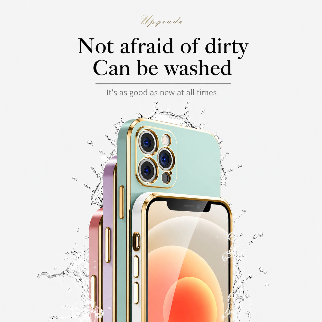 Premium iPhone Case Protective Cover Camera Lens Protection Soft Silicone Plated Frame Anti Fingerprint Anti Scratch Slim Lightweight Full Coverage