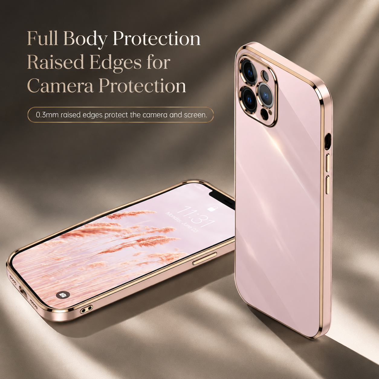 Premium iPhone Case Protective Cover Camera Lens Protection Soft Silicone Plated Frame Anti Fingerprint Anti Scratch Slim Lightweight Full Coverage