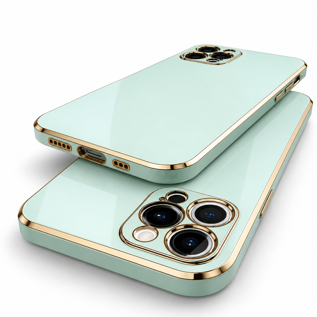 Premium iPhone Case Protective Cover Camera Lens Protection Soft Silicone Plated Frame Anti Fingerprint Anti Scratch Slim Lightweight Full Coverage