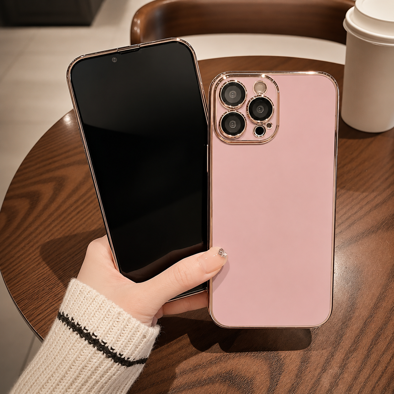 Premium iPhone Case Protective Cover Camera Lens Protection Soft Silicone Plated Frame Anti Fingerprint Anti Scratch Slim Lightweight Full Coverage