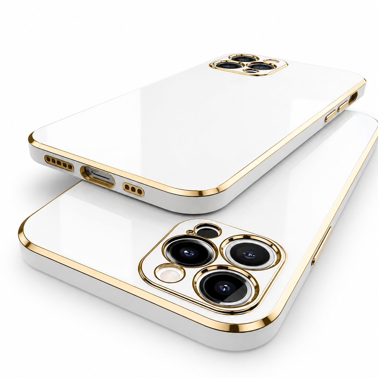 Premium iPhone Case Protective Cover Camera Lens Protection Soft Silicone Plated Frame Anti Fingerprint Anti Scratch Slim Lightweight Full Coverage