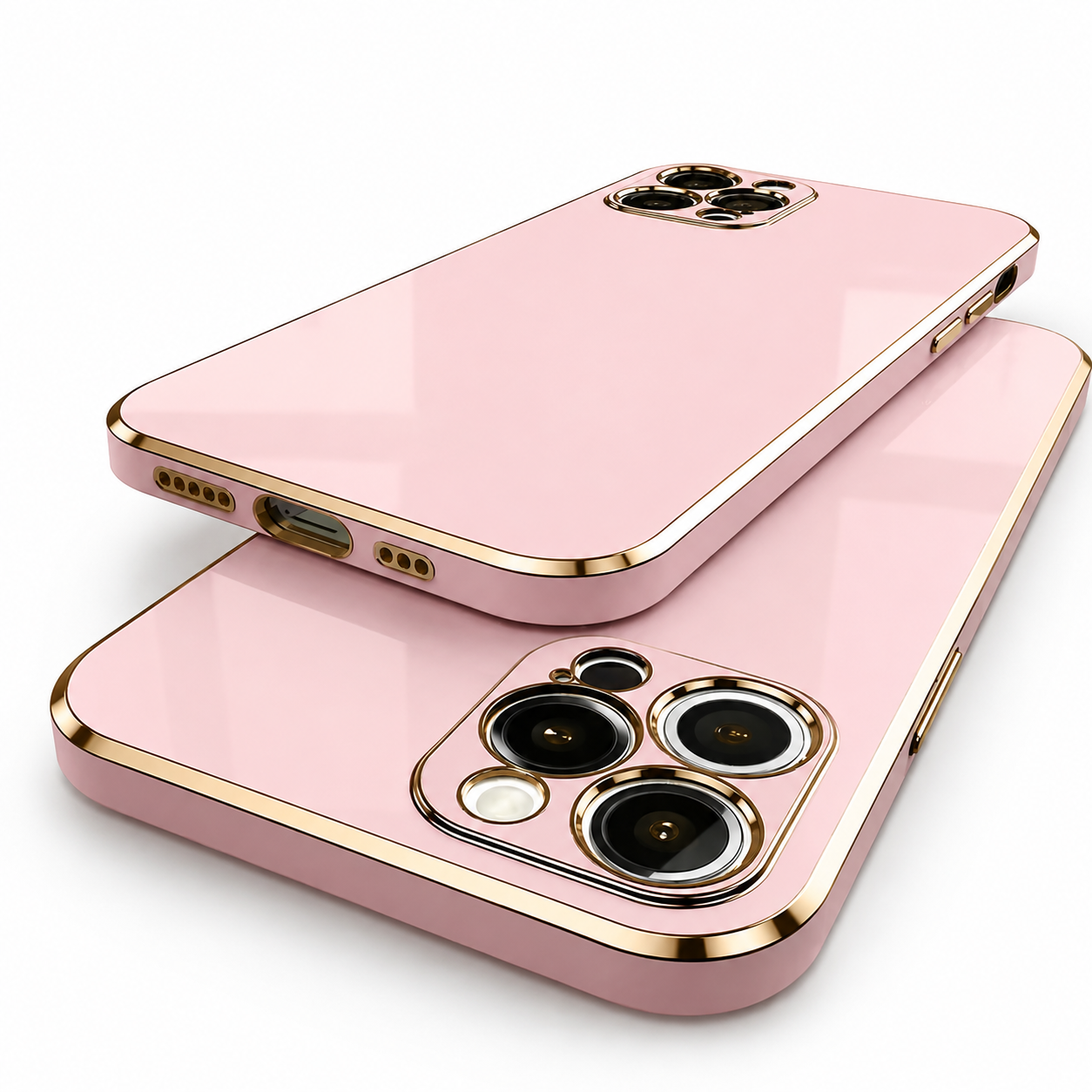 Premium iPhone Case Protective Cover Camera Lens Protection Soft Silicone Plated Frame Anti Fingerprint Anti Scratch Slim Lightweight Full Coverage