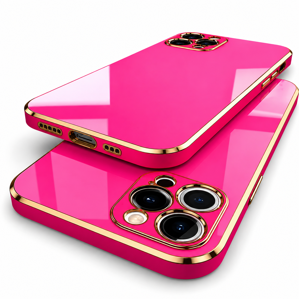 Premium iPhone Case Protective Cover Camera Lens Protection Soft Silicone Plated Frame Anti Fingerprint Anti Scratch Slim Lightweight Full Coverage