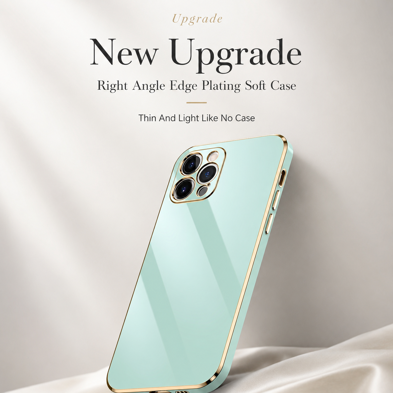 Premium iPhone Case Protective Cover Camera Lens Protection Soft Silicone Plated Frame Anti Fingerprint Anti Scratch Slim Lightweight Full Coverage