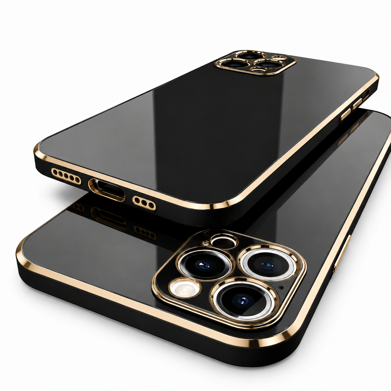 Premium iPhone Case Protective Cover Camera Lens Protection Soft Silicone Plated Frame Anti Fingerprint Anti Scratch Slim Lightweight Full Coverage