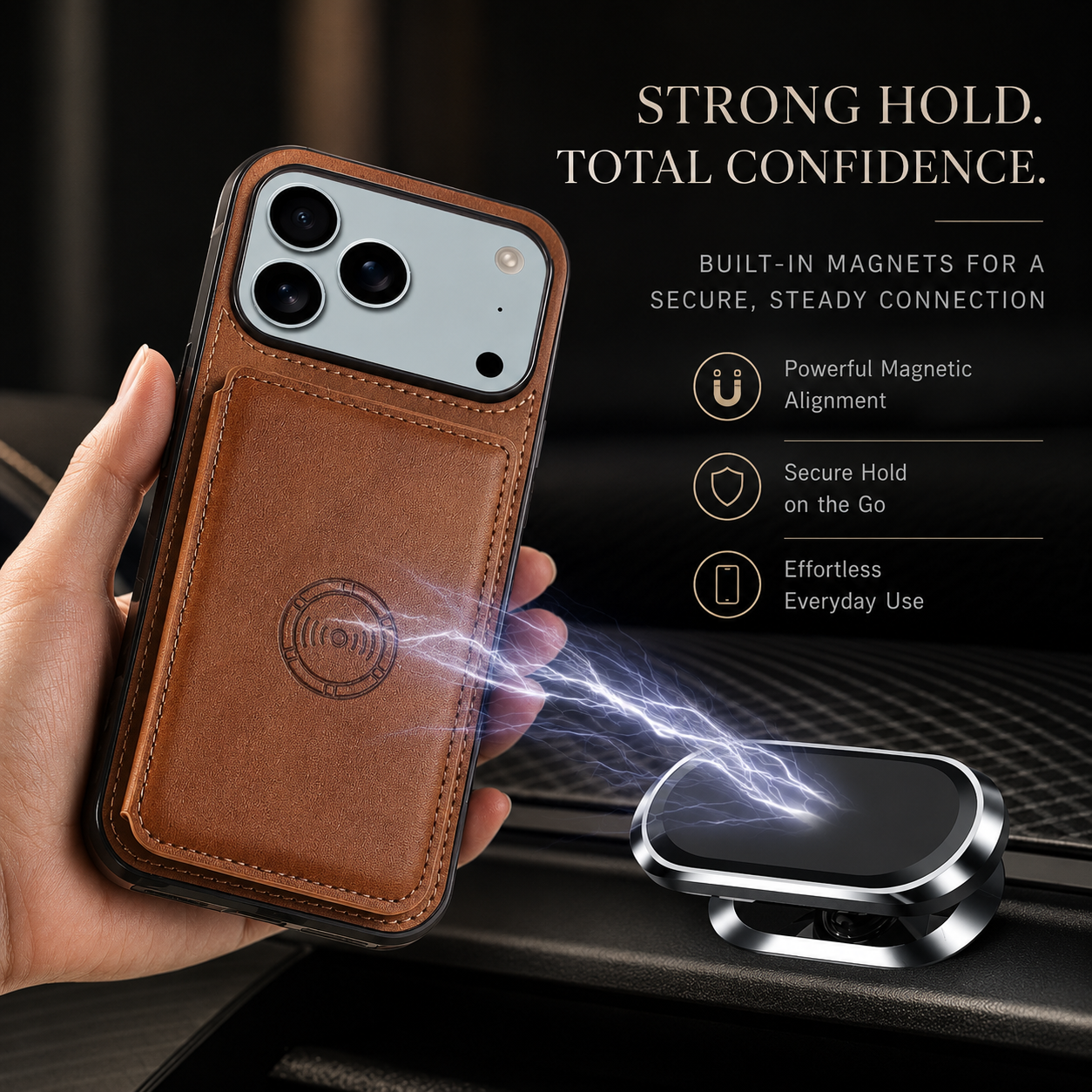 Premium iPhone Case RFID Blocking Magnetic Leather Wallet Cover Card Holder Camera Lens Protection Shockproof Anti Scratch Full Coverage