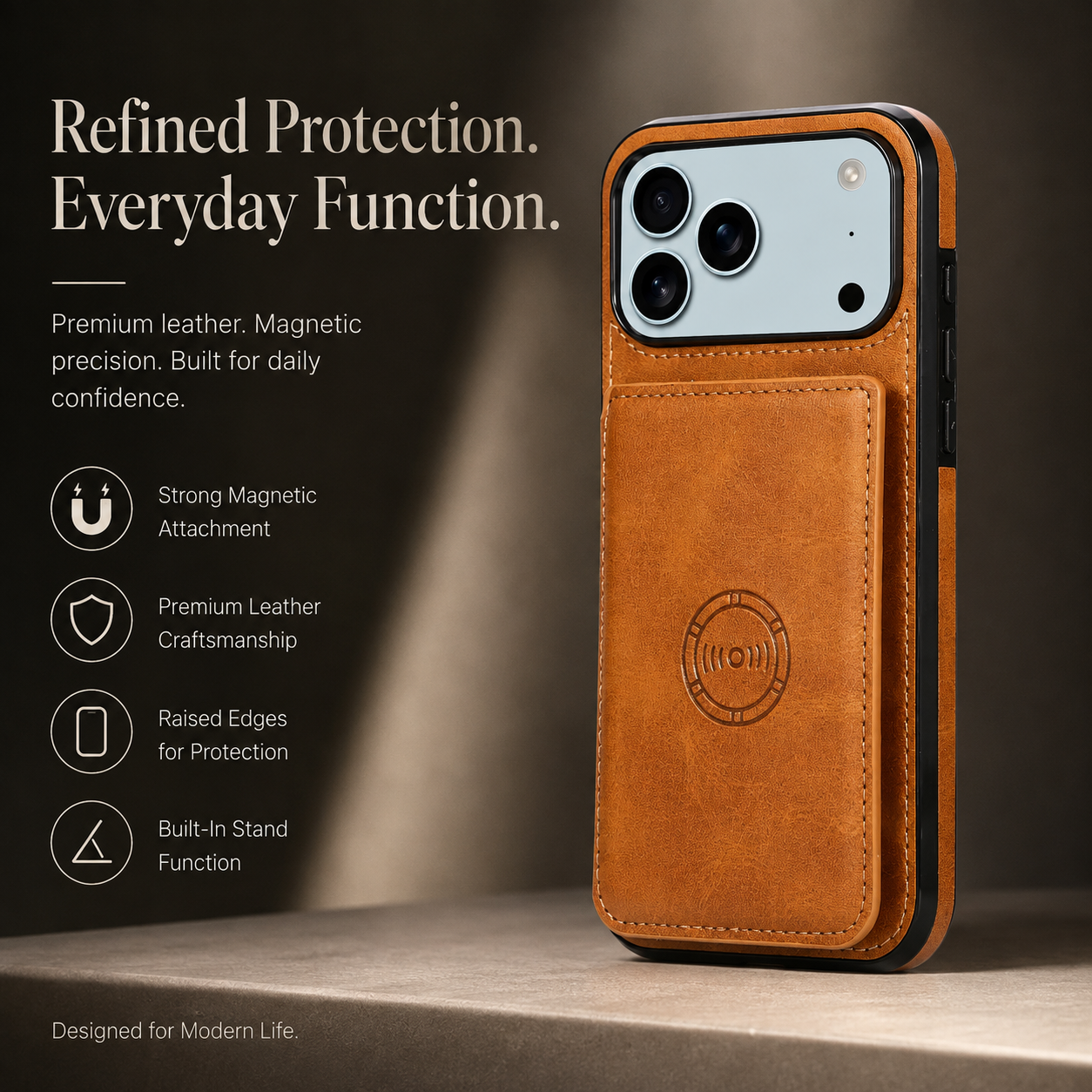 Premium iPhone Case RFID Blocking Magnetic Leather Wallet Cover Card Holder Camera Lens Protection Shockproof Anti Scratch Full Coverage