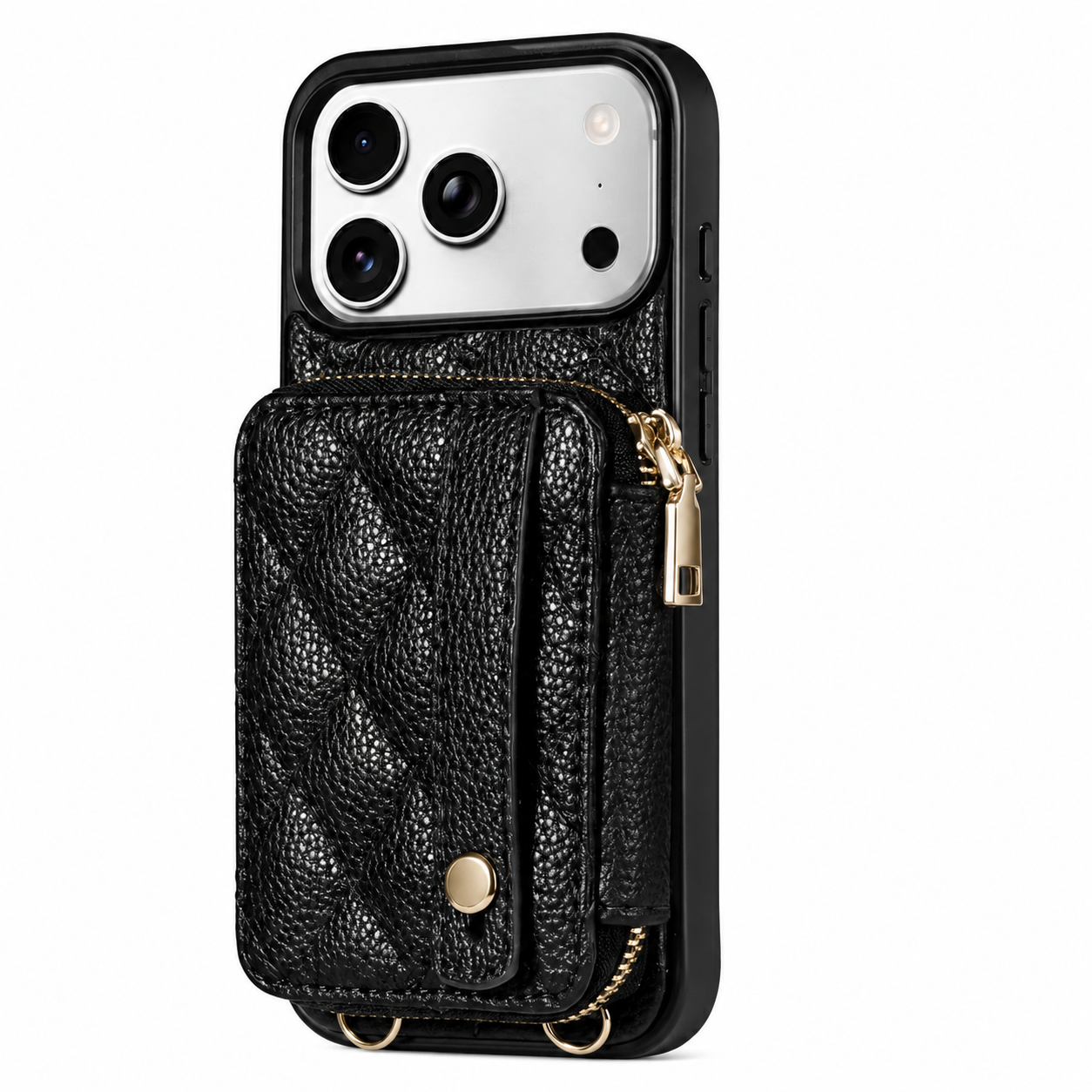 Premium iPhone Case RFID Blocking PU Leather Wallet Cover Crossbody Shoulder Strap Wrist Strap Card Holder Shockproof Protective Design