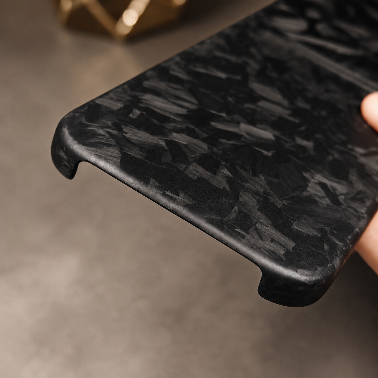 Premium iPhone Case Real Forged Carbon Fiber Cover Matte Glossy Finish Camera Lens Protection Anti Fingerprint Non Slip Slim Protective Design