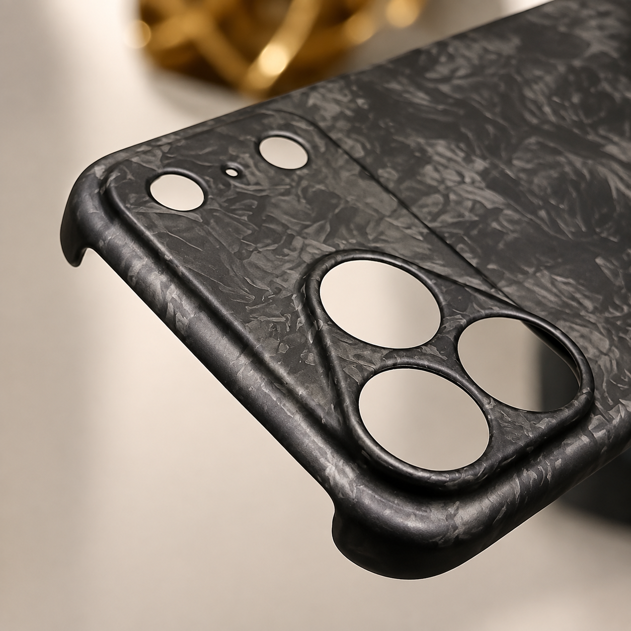 Premium iPhone Case Real Forged Carbon Fiber Cover Matte Glossy Finish Camera Lens Protection Anti Fingerprint Non Slip Slim Protective Design