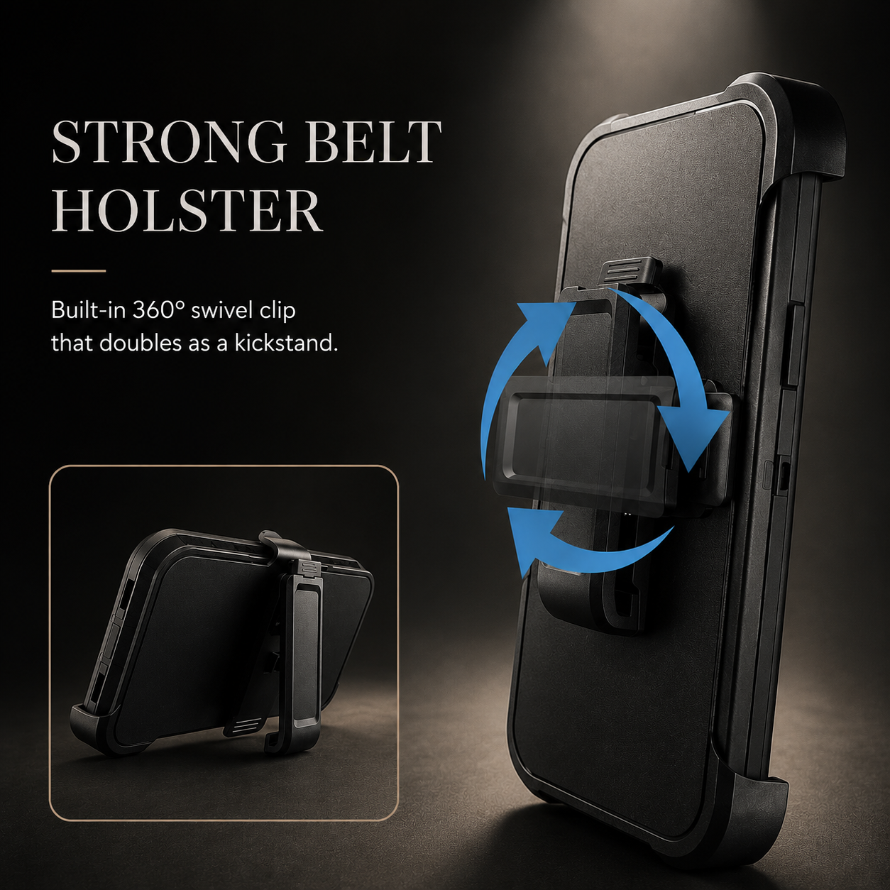 Premium iPhone Case Rugged Defender Shockproof Protective Cover Dual Layer Armor Belt Clip Magnetic Full Port Protection Anti Scratch Heavy Duty Design