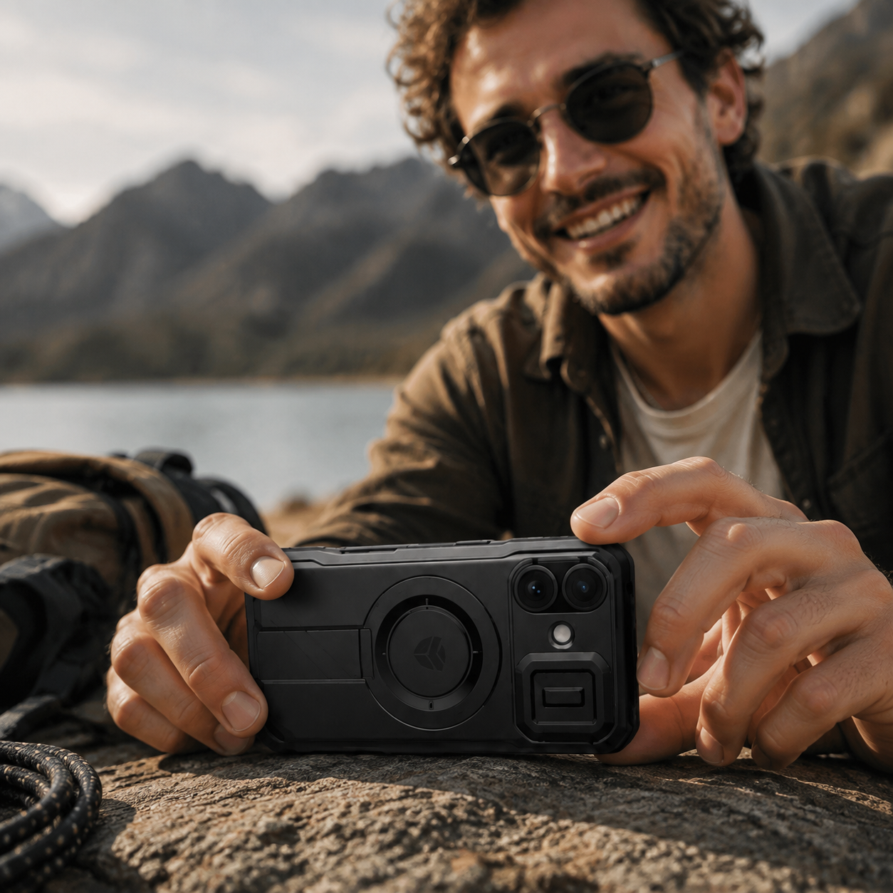Premium iPhone Case Rugged Kickstand Cover MagSafe Compatible Shockproof Magnetic Protective Case Camera Lens Screen Protection Full Coverage Design