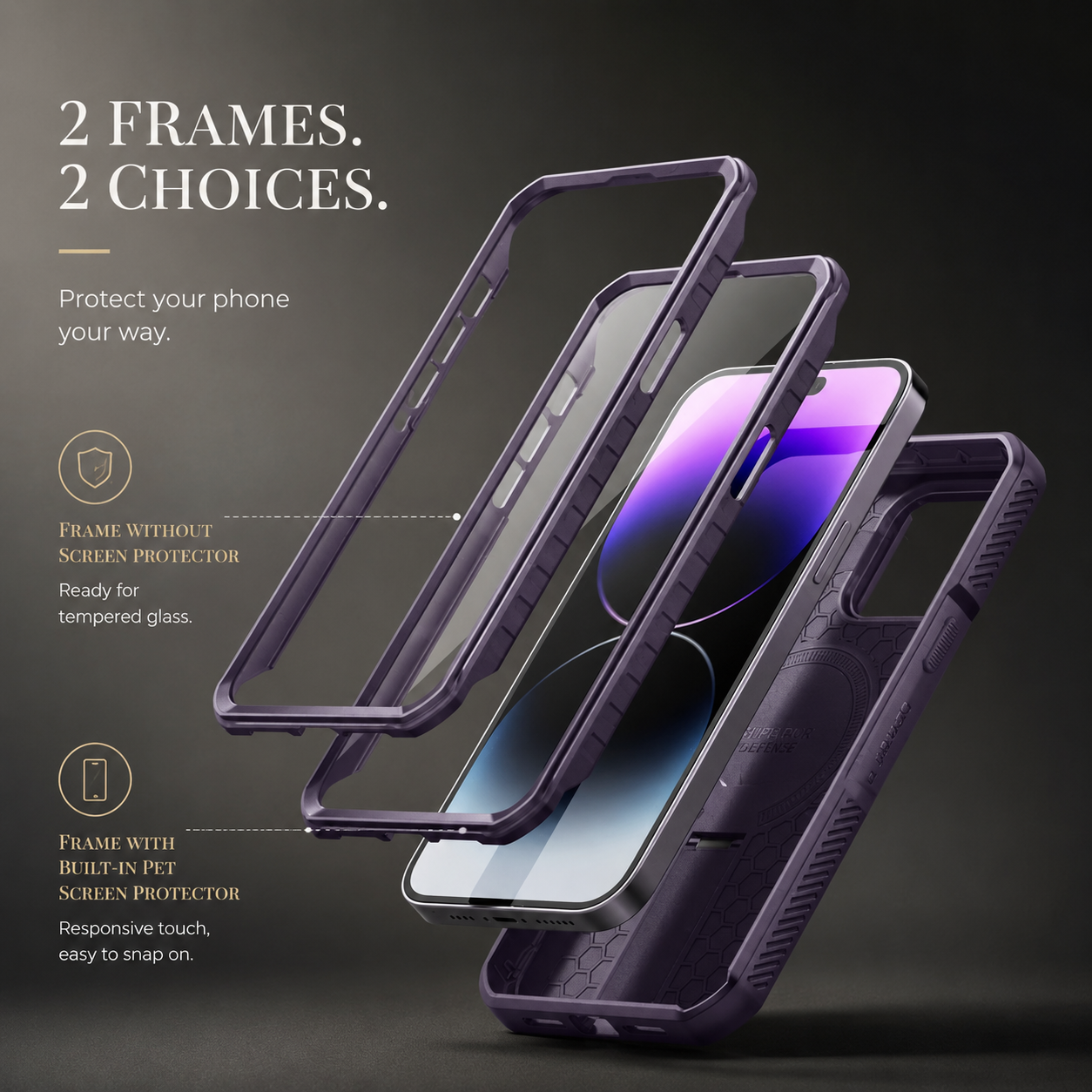 Premium iPhone Case Rugged Kickstand Cover MagSafe Compatible Shockproof Magnetic Protective Case Camera Lens Screen Protection Full Coverage Design