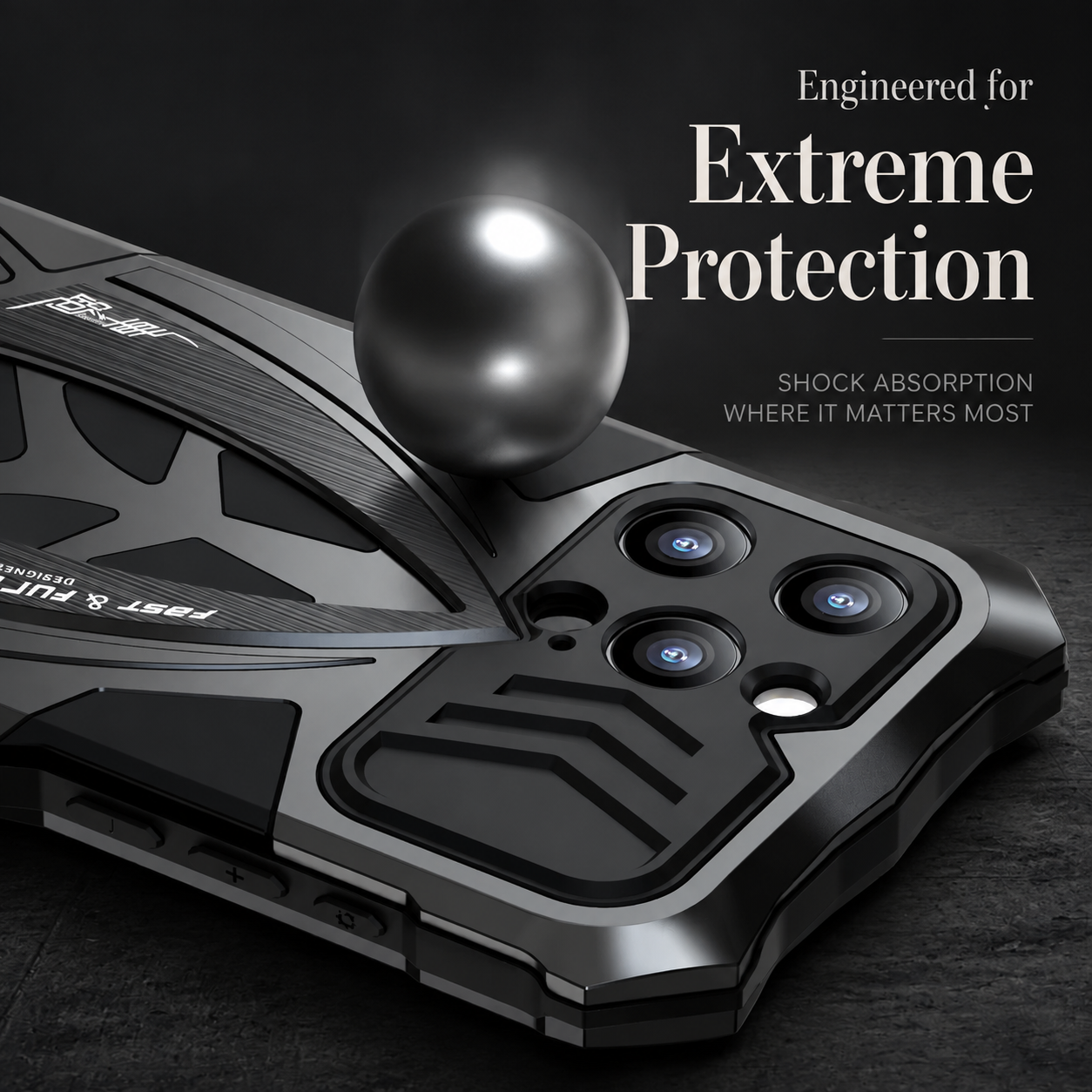 Premium iPhone Case Rugged Metal Frame Armor Shockproof Protective Cover Camera Lens Protection Anti Scratch Dustproof Full Edge Defense Design