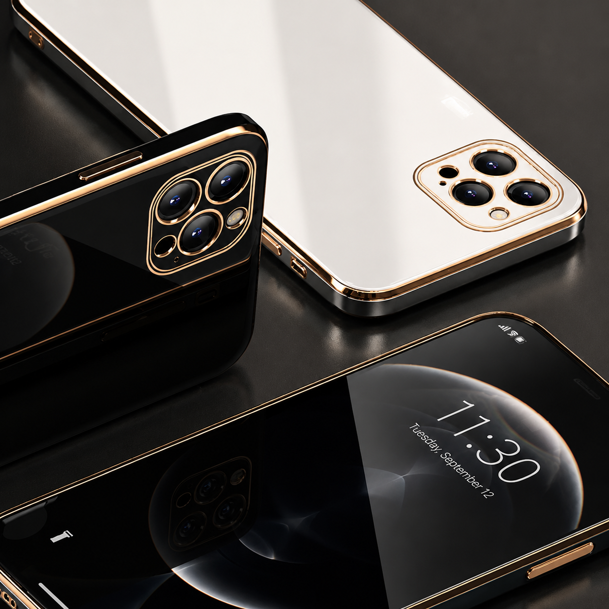 Premium iPhone Case Silicone Soft Glossy Shockproof Protective Cover Solid Color Slim Durable Scratch Resistant Stylish Design
