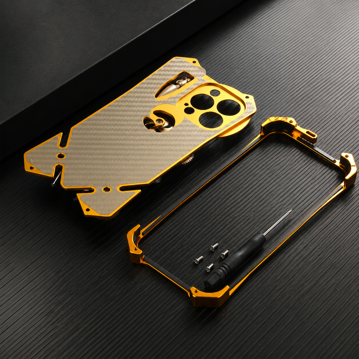 Premium iPhone Case Skull Compass Armor Cover MagSafe Compatible Shockproof Metal Kickstand Cooling Back Protective Case Camera Lens Screen Protection Full Coverage Design