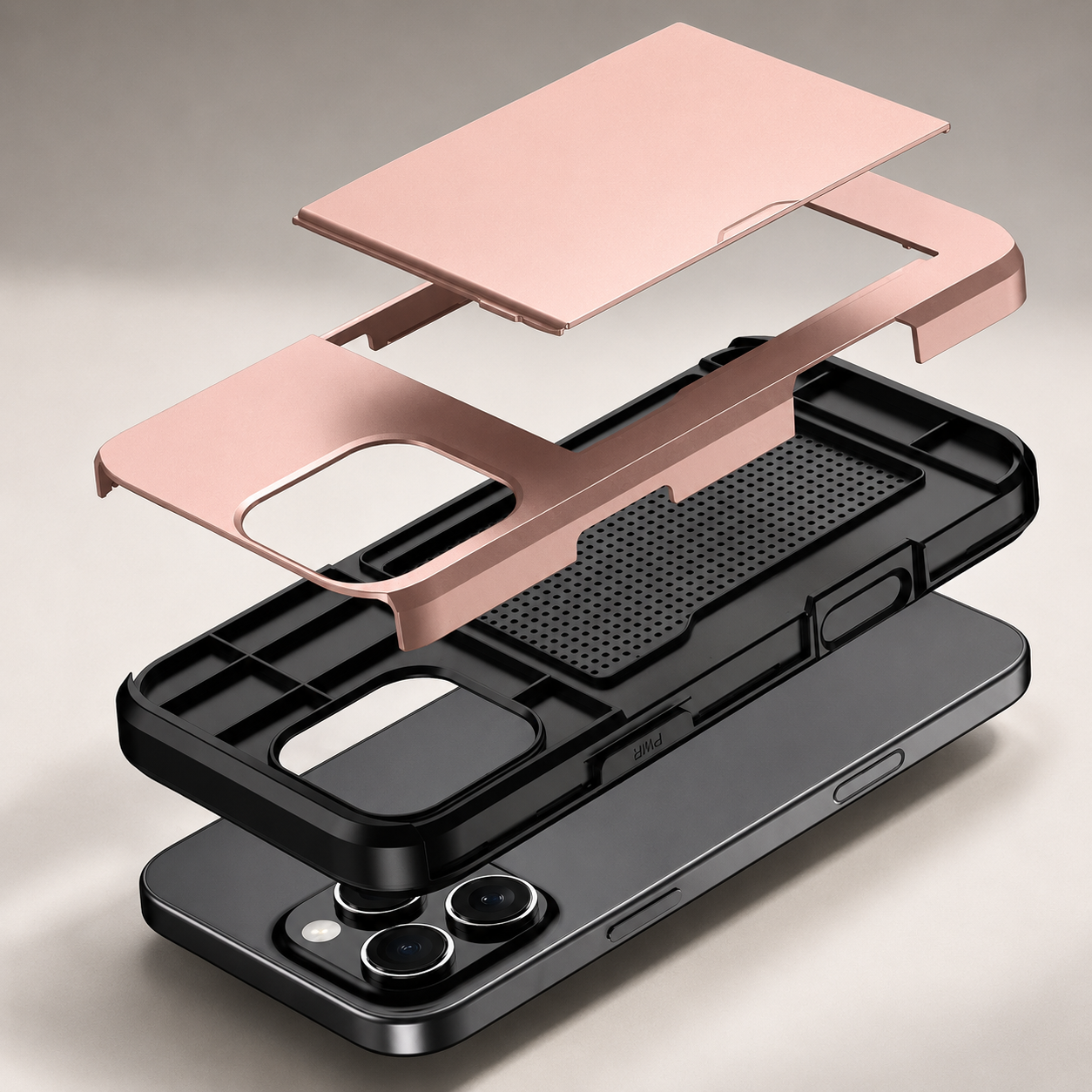 Premium iPhone Case Slide Wallet Armor Cover Card Holder Dual Layer Shockproof TPU PC Protective Design Anti Fingerprint Scratch Resistant Non Slip