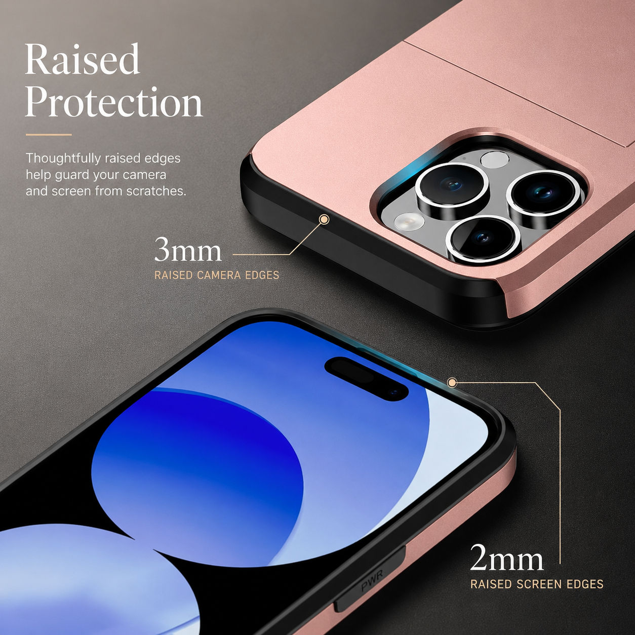 Premium iPhone Case Slide Wallet Armor Cover Card Holder Dual Layer Shockproof TPU PC Protective Design Anti Fingerprint Scratch Resistant Non Slip