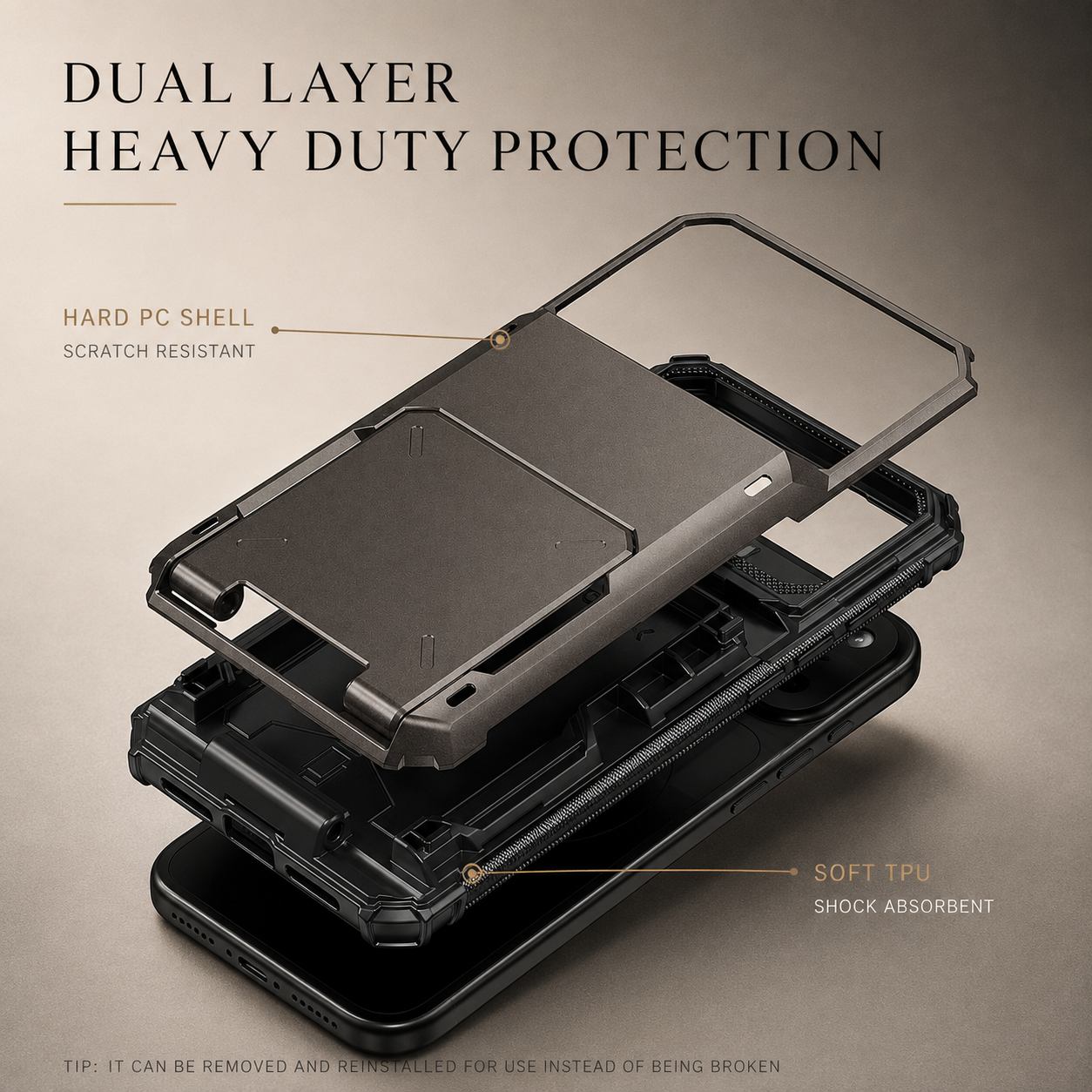 Premium iPhone Case Slide Wallet Card Holder Protective Cover Camera Lens Protection Dual Layer Shockproof Anti Scratch Non Slip Full Coverage