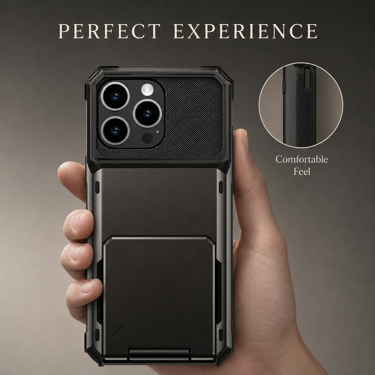 Premium iPhone Case Slide Wallet Card Holder Protective Cover Camera Lens Protection Dual Layer Shockproof Anti Scratch Non Slip Full Coverage