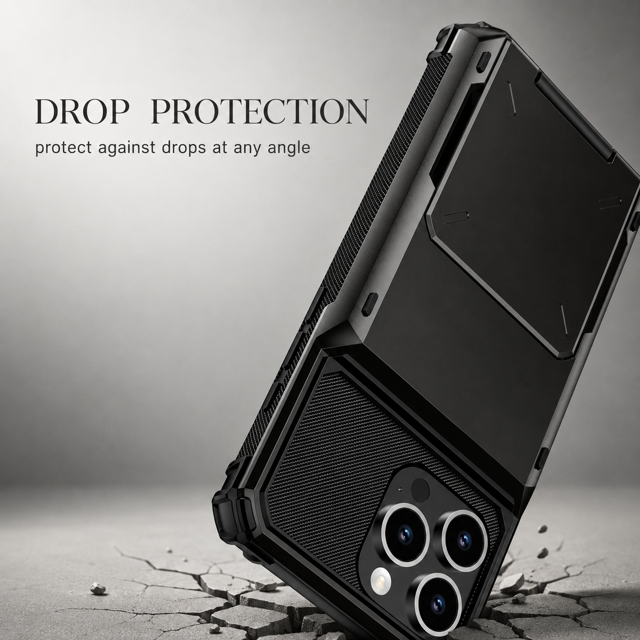 Premium iPhone Case Slide Wallet Card Holder Protective Cover Camera Lens Protection Dual Layer Shockproof Anti Scratch Non Slip Full Coverage