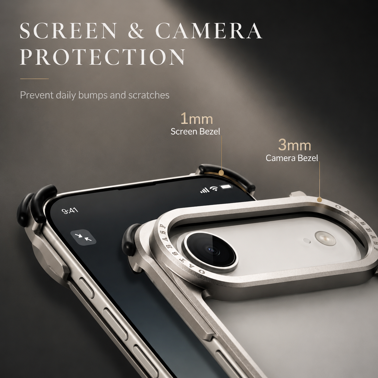 Premium iPhone Case Slim Aluminum Alloy Frameless Protective Cover Shockproof Camera Lens Protection Wireless Charging Compatible Design