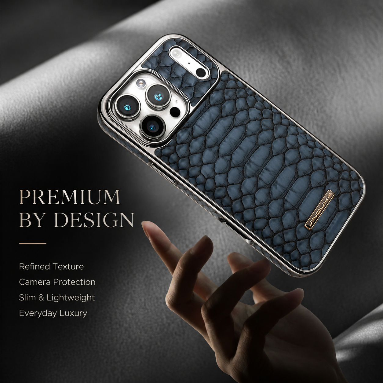 Premium iPhone Case Snake Pattern Leather Protective Cover Soft Flannel Lining Scratch Resistant Wireless Charging Slim Full Coverage