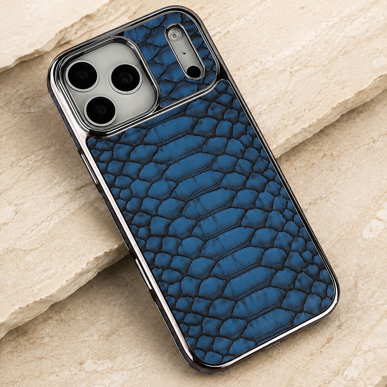 Premium iPhone Case Snake Pattern Leather Protective Cover Soft Flannel Lining Scratch Resistant Wireless Charging Slim Full Coverage