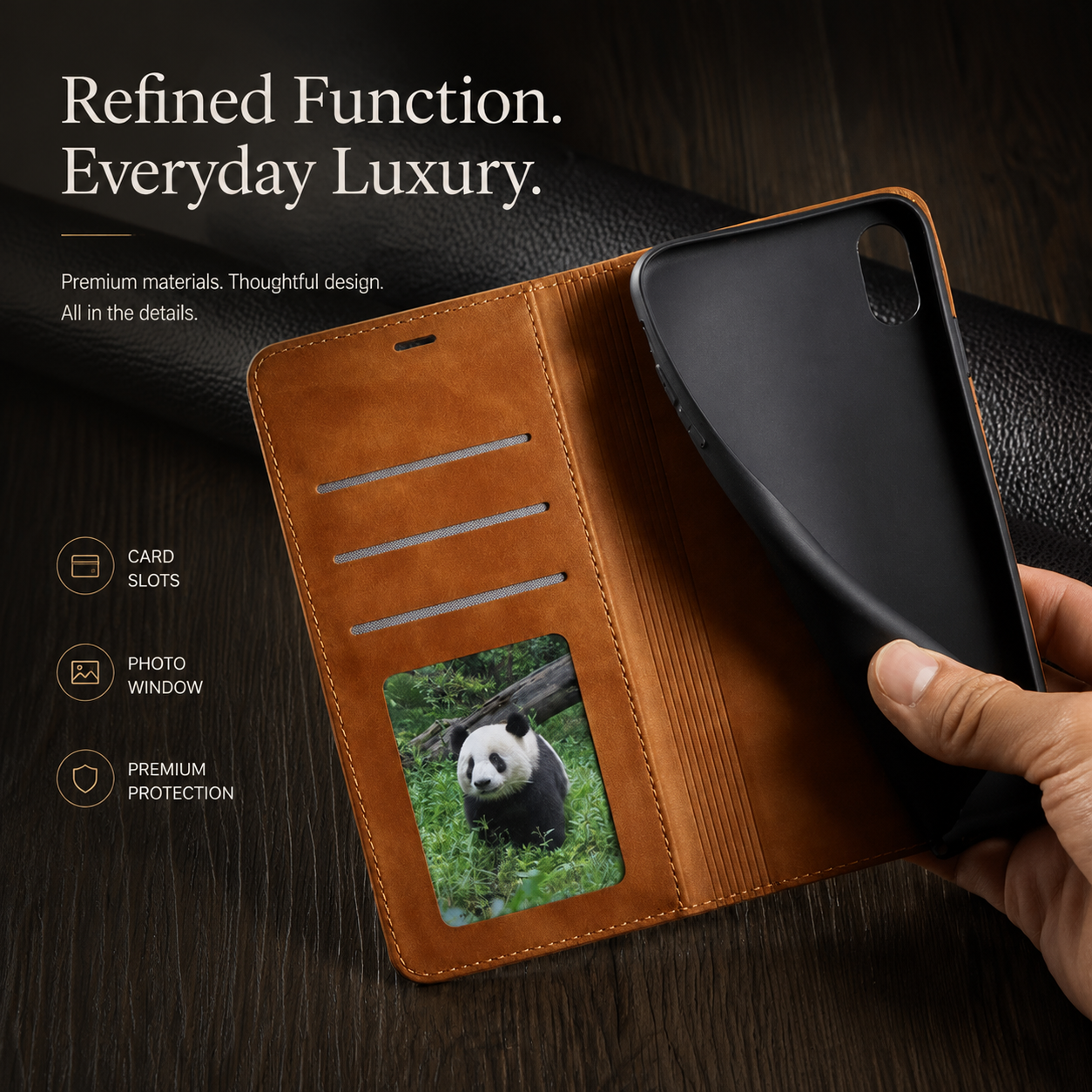 Premium iPhone Case Suede Leather Wallet Flip Cover Magnetic Closure Card Holder Shockproof Protective Cover Slim Luxury Design